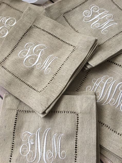 monogrammed linen cocktail napkins.